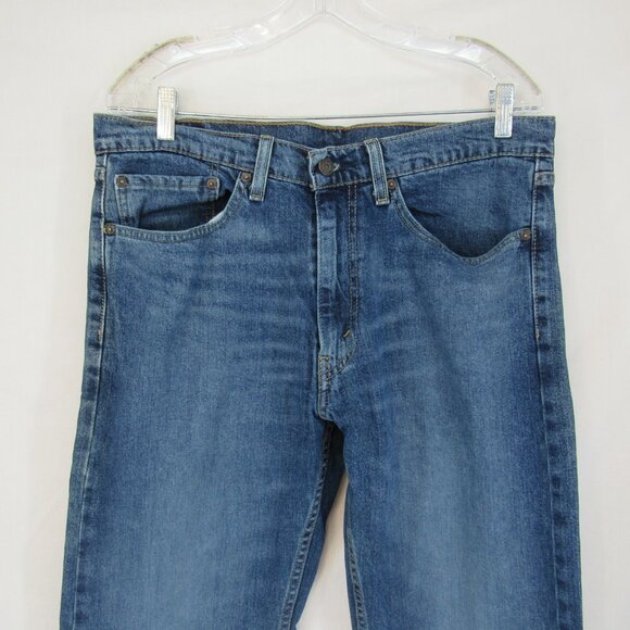 Levi 505 Red Tab Jeans Men's Straight Leg Mid Rise Medium Wash Size 34X31 - Picture 2 of 10